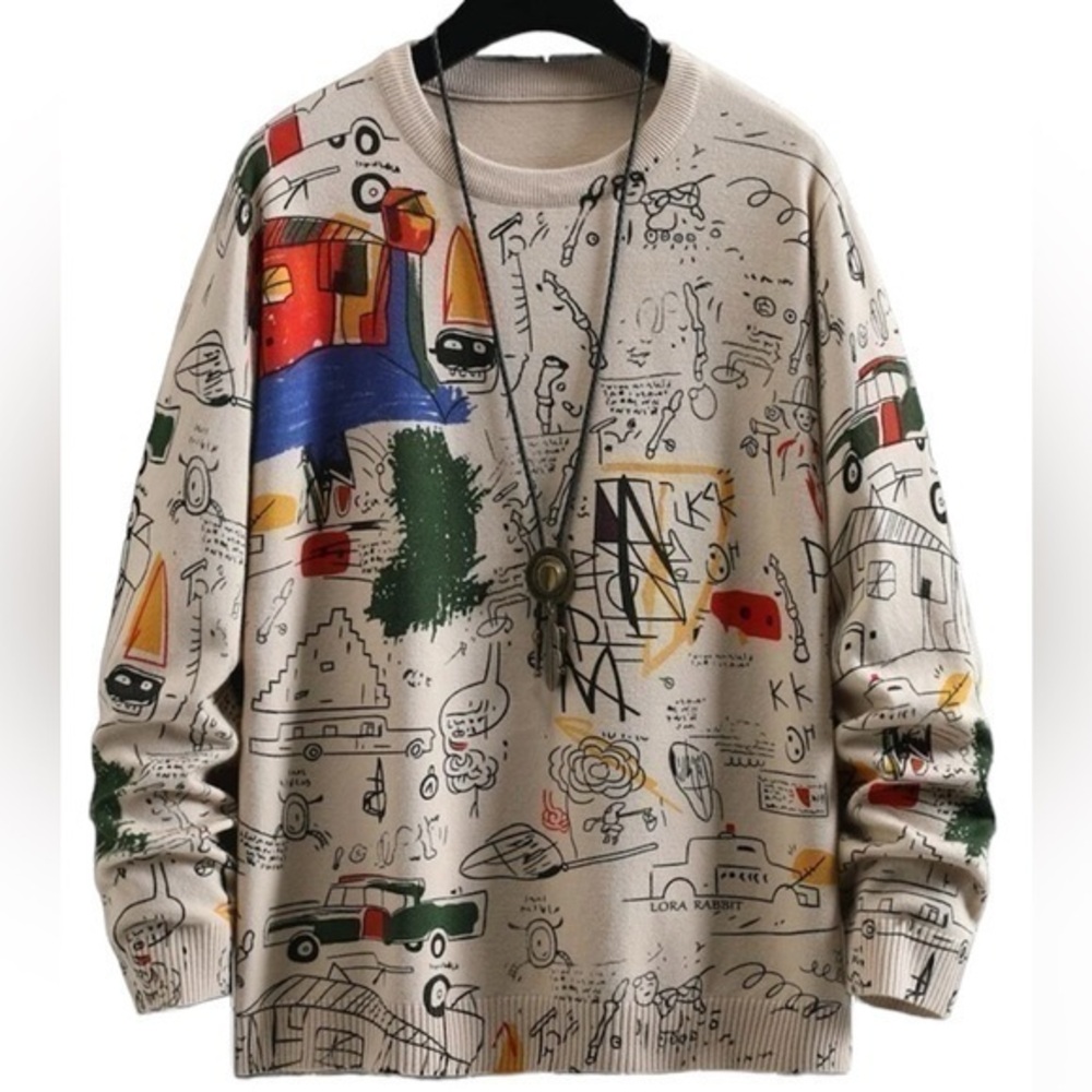 Men graphics sweater soft and comfy available in all sizes